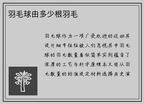 羽毛球由多少根羽毛